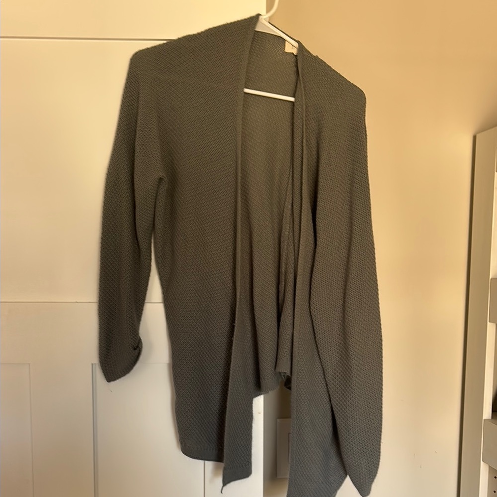 Women's Gray Open-Front Sweater
